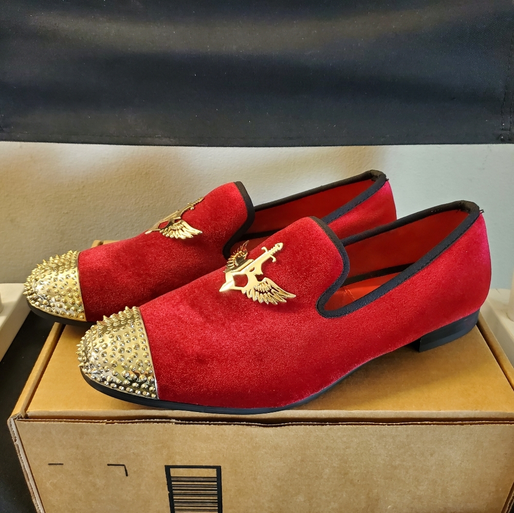 JITAI Mens Penny Slip On Velvet Loafer Size 10 - Picture 4 of 9